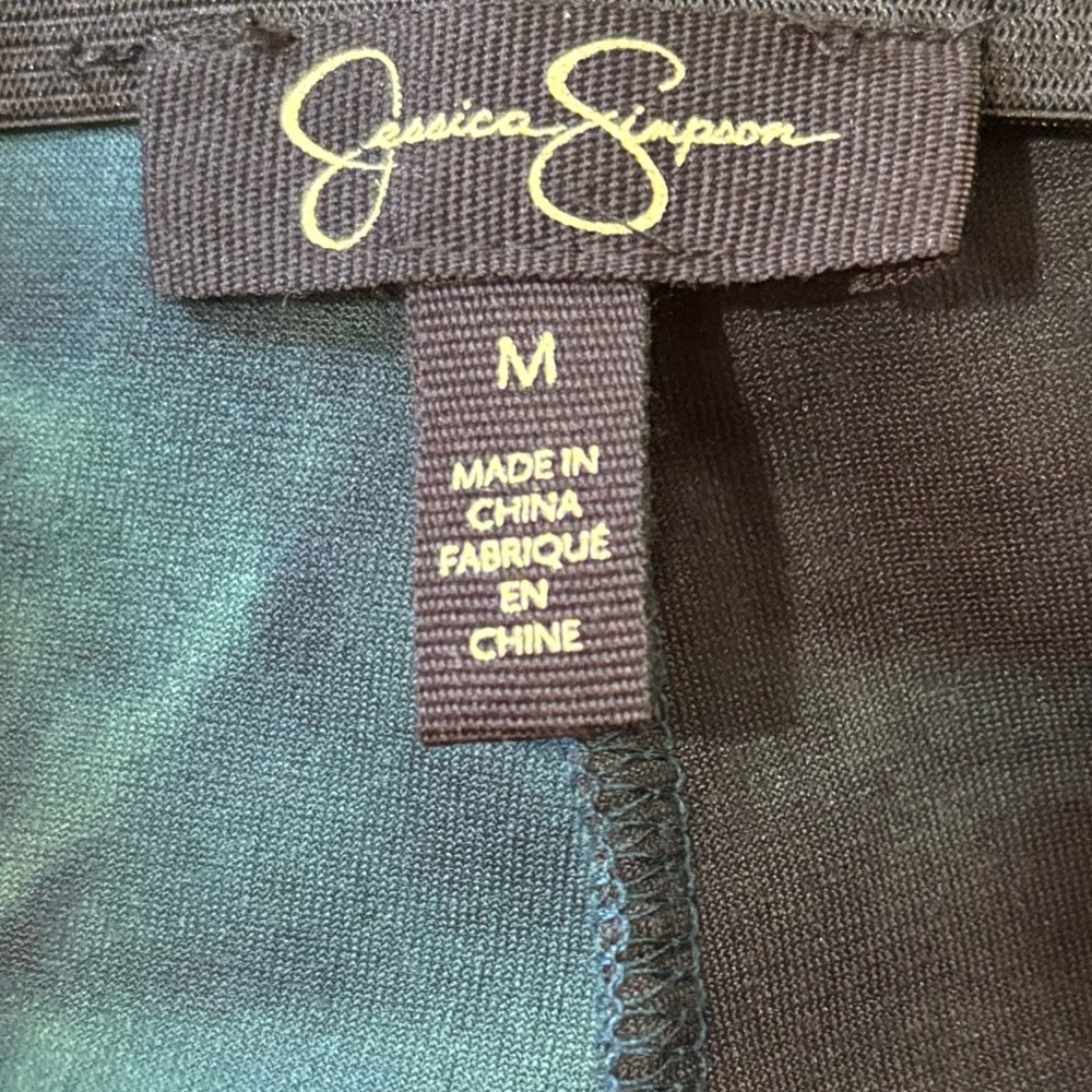 🌺Jessica Simpson Black and Green Tie Dye REESE Flare Velvet pants - Picture 6 of 7